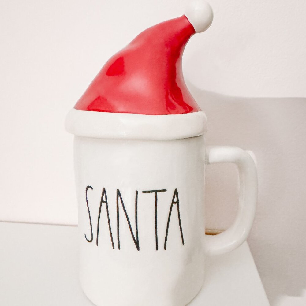 Rae Dunn SANTA Christmas Mug with Topper Lid